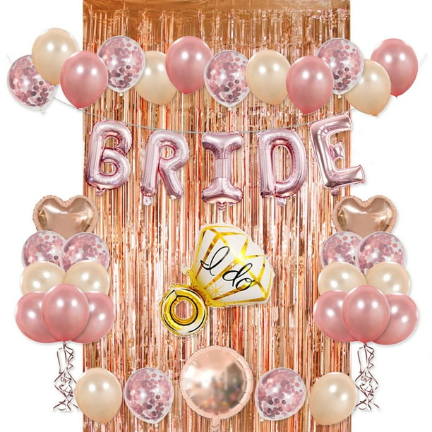 Wedding day Rose Gold Balloons mrs to be balloons engaged banner bride party